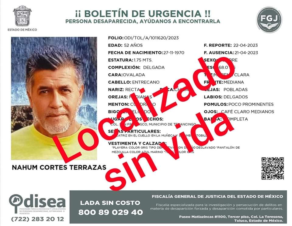 TRAGEDIA: Desapareció en Tenancingo; lo hallaron sin vida en zona boscosa de&nbsp;Malinalco