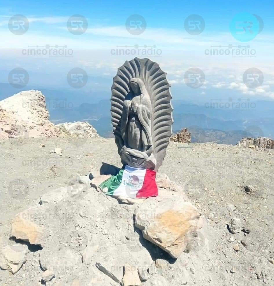 Arrojan figura de la Virgen de Guadalupe al cráter del Pico de Orizaba; tenía poco que alpinistas la habían&nbsp;instalado