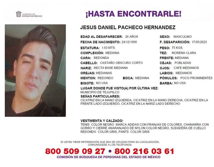 Búsquedas: Jesús fue contratado de chofer privado y desapareció en un viaje en&nbsp;Edomex