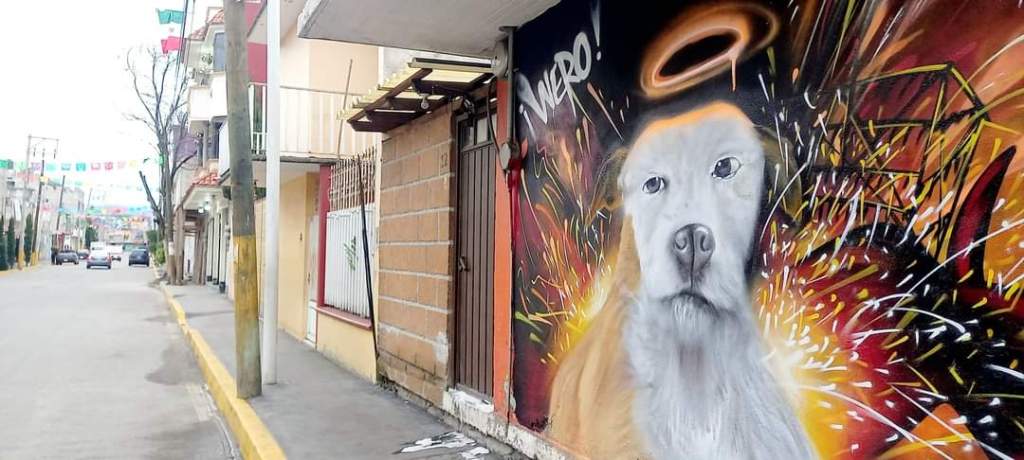 Pintan mural para el ‘Wero’, perrito callejero de&nbsp;#Xonacatlán