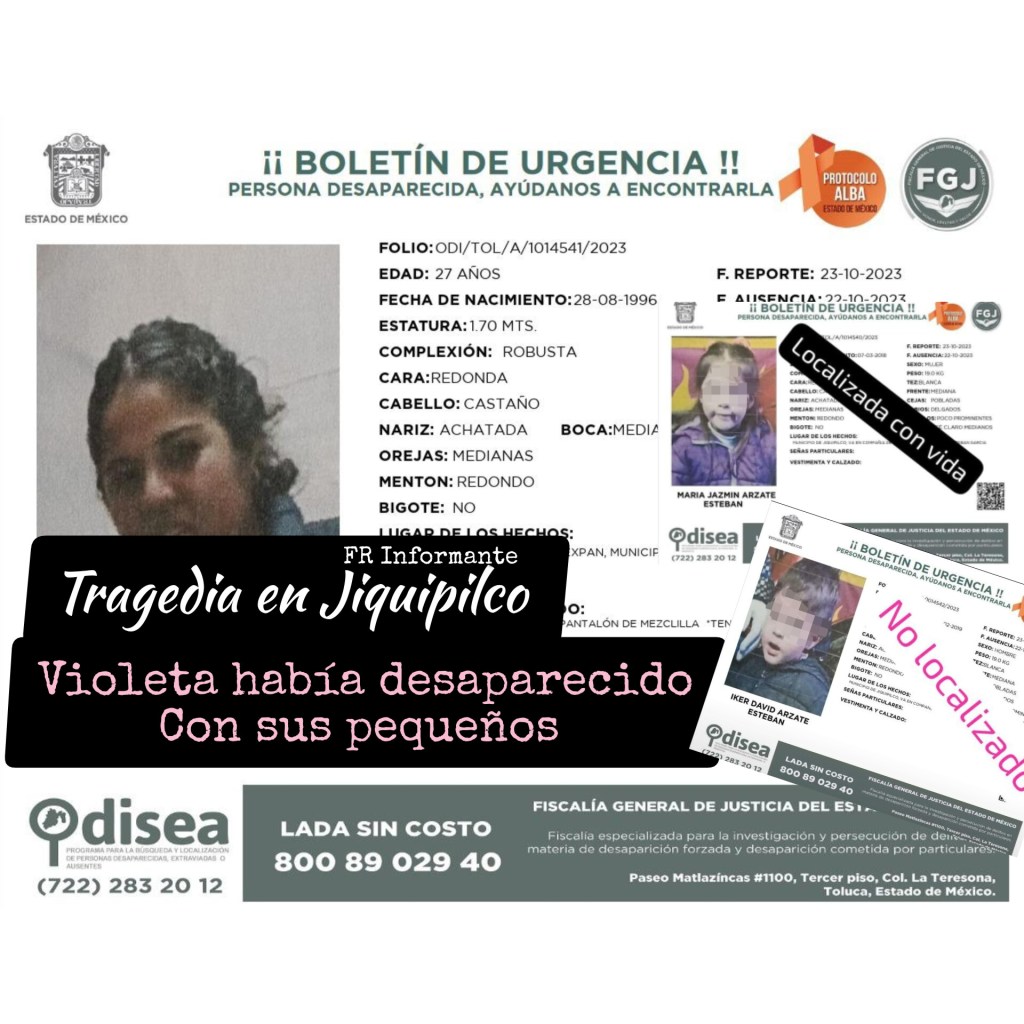 FR#Tragedia: Violeta Lizeth había desaparecido en #Jiquipilco con sos dos pequeños; la hallaron sin vida a ella uno de los&nbsp;bebés
