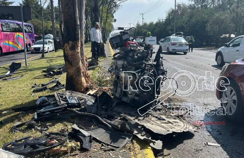 Vuela motor tras choque en&nbsp;Zinacantepec