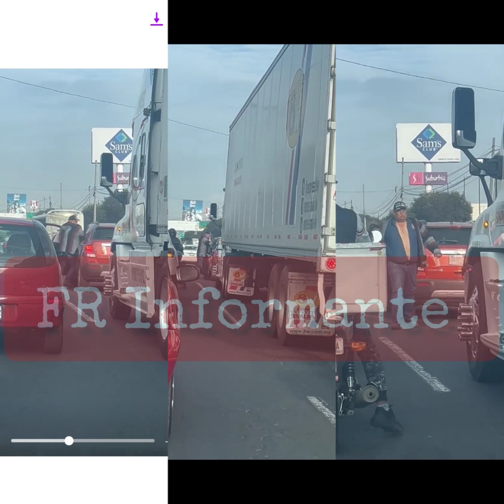 FR #VerParaCreer: Trailero da golpiza a automovilista por ‘cerrón’ en la vía Alfredo del Mazo&nbsp;#Toluca