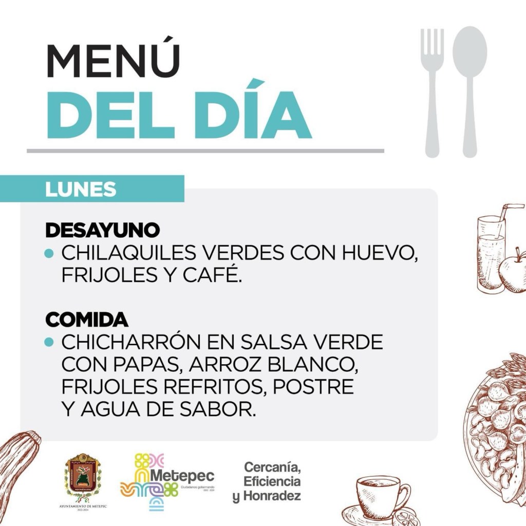 Operan comedores comunitarios en Metepec a solo 15&nbsp;pesos