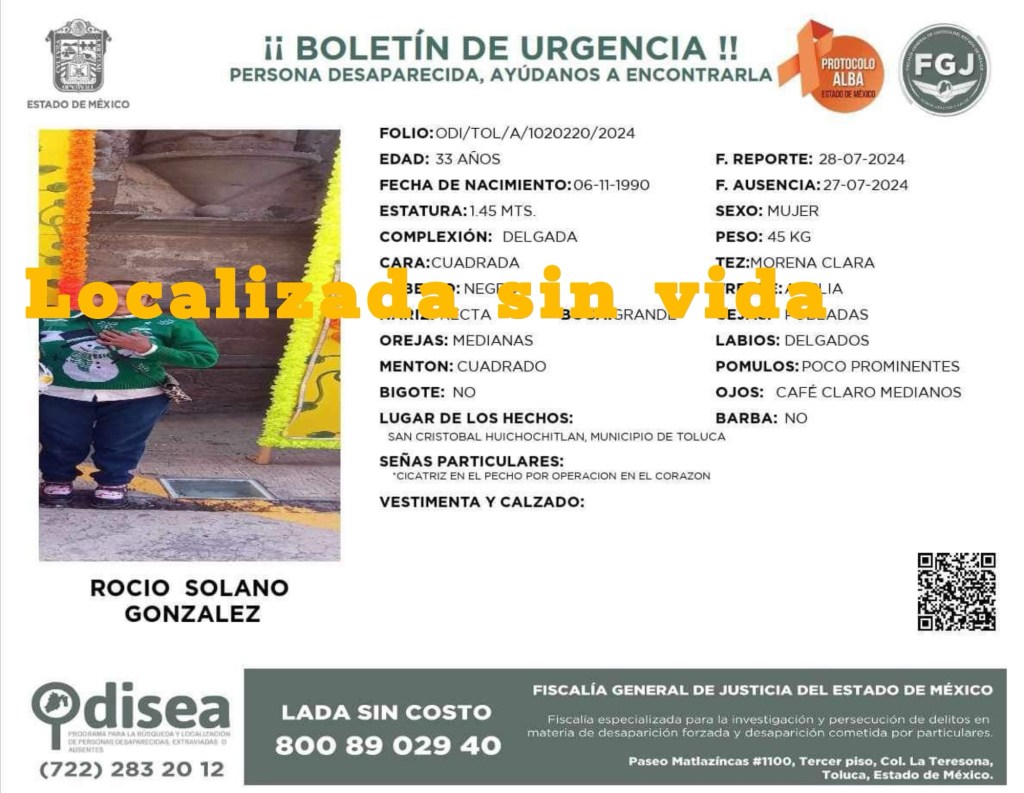 Había desaparecido con su madre en #Toluca; la hallaron sin vida en el&nbsp;Semefo