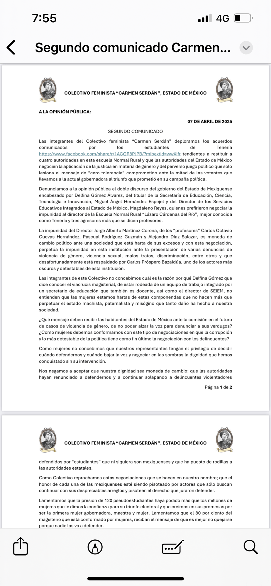 Trabajadoras de la Normal de Tenería lanzan denuncia por presunto ac.0so y hostigamiento por parte de directivos y estudiantes de esa&nbsp;escuela