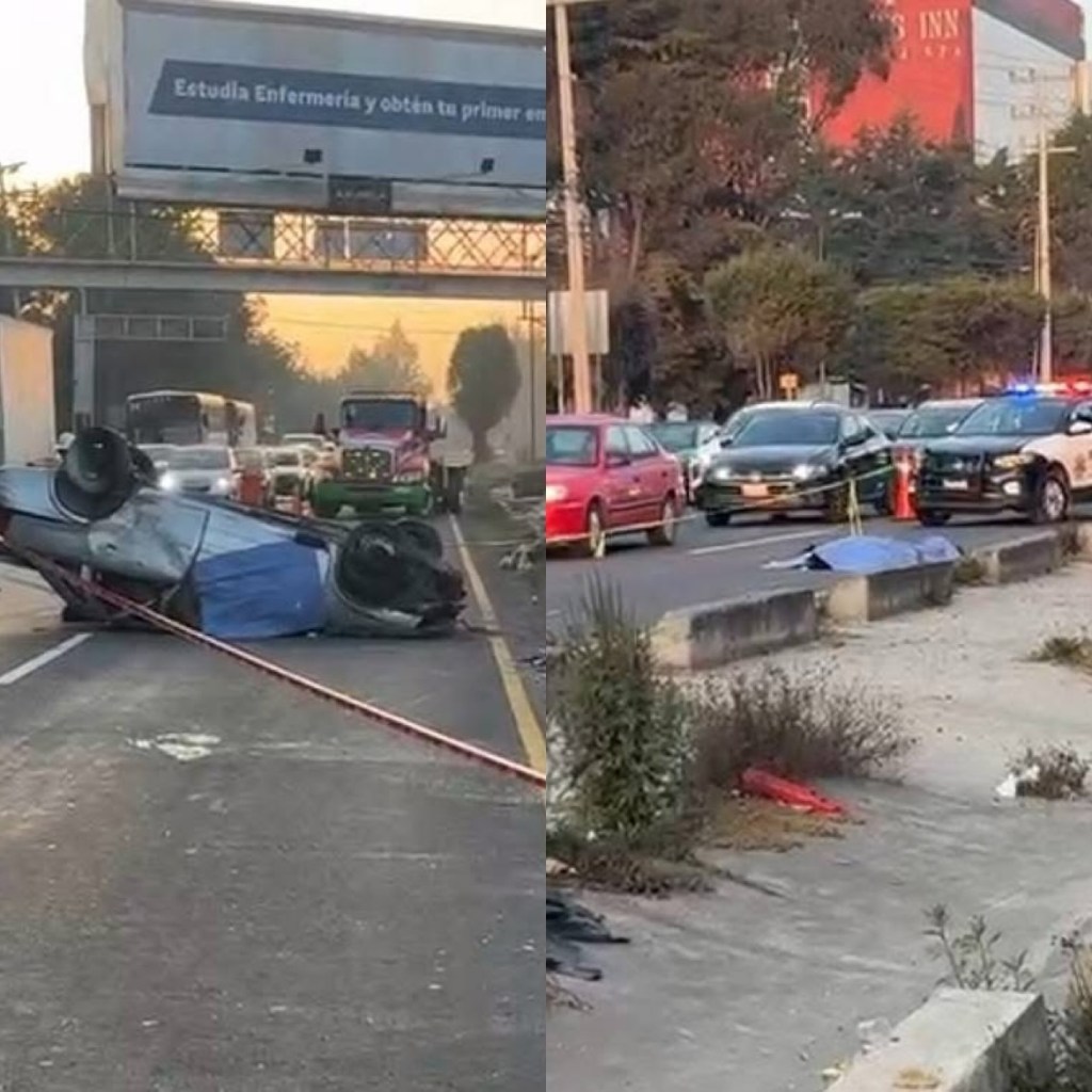 Doble tragedia en la Toluca-Tenango; motociclista falleció al derrapar y automovilista a alta velocidad murió en le mismo sitio al no percatarse del&nbsp;acordonamiento