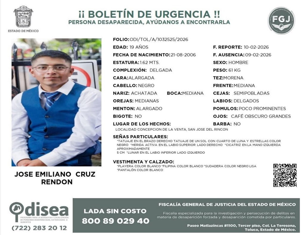 Desaparece universitario al salir de clases en #SanJosédelRincón; hallaron su vehículo&nbsp;abandonado