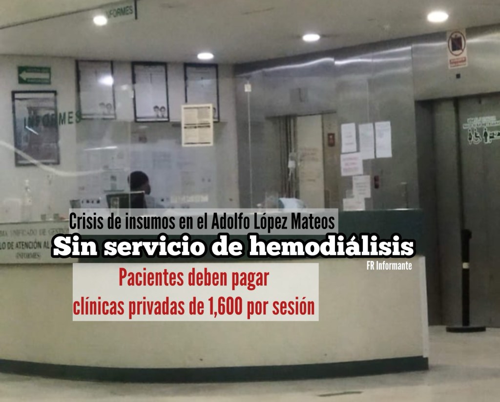 Por falta de pagos del IMSS Bienestar, dejan sin sesiones de hemodiálisis a pacientes del hospital Adolfo López Mateos de&nbsp;#Toluca