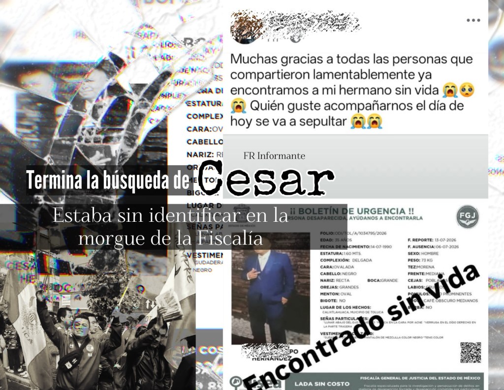 Termina la búsqueda de #Cesar; su cu3rp0 estaba sin identificar en la morgue de la&nbsp;Fiscalía