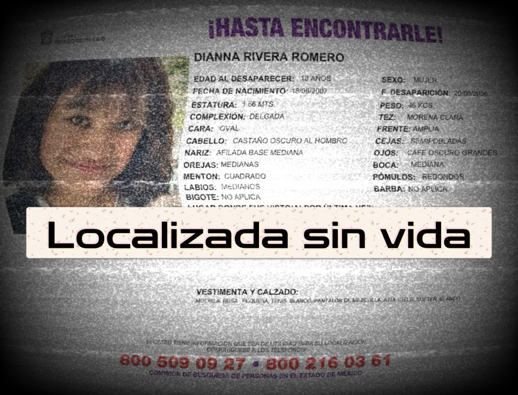 Localizan en #Ocoyoacac sin vida y atada de manos a Dianna, joven de 18 desaparecida en&nbsp;#Toluca