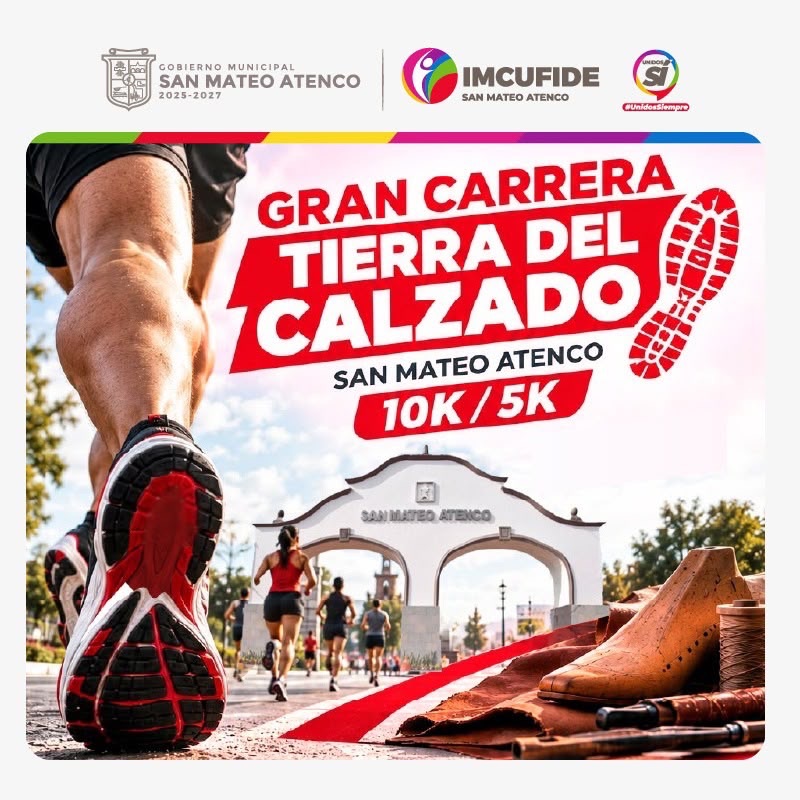 Lista Gran Carrera Atlética ‘Tierra del Calzado 2026’ en&nbsp;#SanMateoAtenco